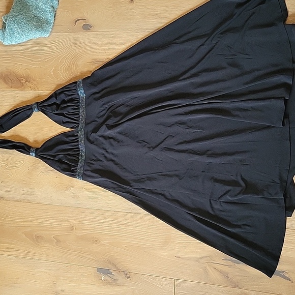 NWT Express Black Halter Dress With Beads Size Medium Brand New - Picture 3 of 6